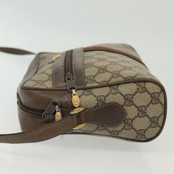 GUCCI GG Supreme Web Sherry Line Shoulder Bag Pvc Beige Gold Red - Picture 5 of 16